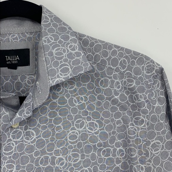 Tallia Gray Geometric Circles Modern Fit Sport Shirt Size Medium - Picture 13 of 16